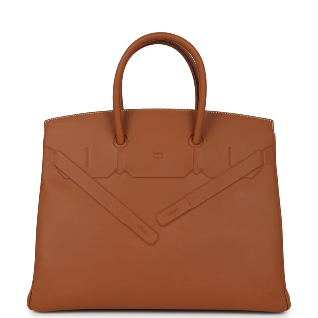 Hermès Birkin Shadow 35 Gold Swift Palladium Hardware in Gold Swift leather from Madison Avenue Couture