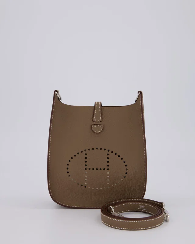 Hermès Mini Evelyne Sellier Bag in Taupe Epsom leather from Sellier