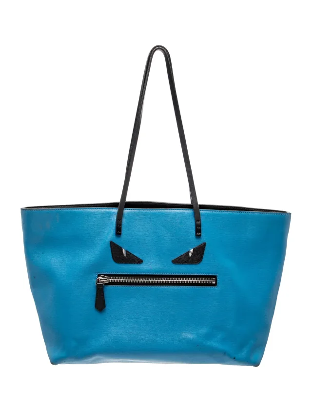 Fendi Monsters Roll Tote Large in blue Canvas from The RealReal