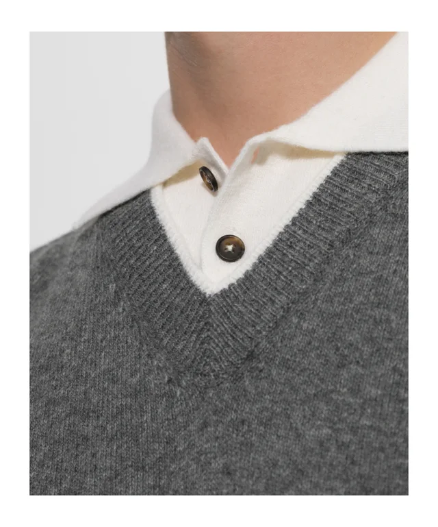 Eleventy Contrast Collar Knitted Sweater, photo 4 of 4 from SENSER