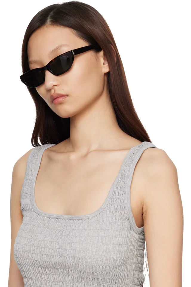 Saint Laurent Brown SL M126 Sunglasses, photo 4 of 4 from SSENSE