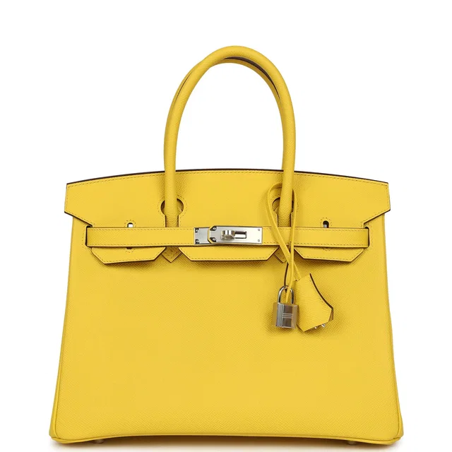 Hermès Birkin 30 Jaune de Naples Epsom Palladium Hardware in Yellow Epsom leather from Madison Avenue Couture