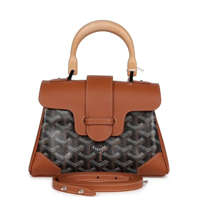 Goyard Saigon Souple Mini Bag Black, Brown Goyardine Canvas Palladium Hardware in Black Canvas from Madison Avenue Couture