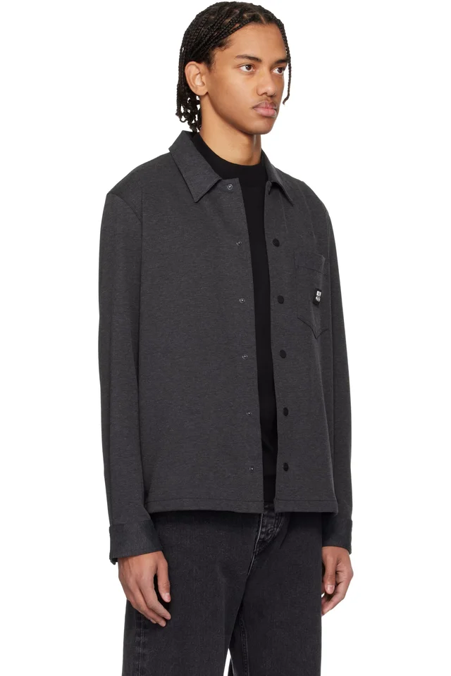 Hugo Gray Cotton Blend Oversized-Fit Shirt, photo 2 of 2 from SSENSE