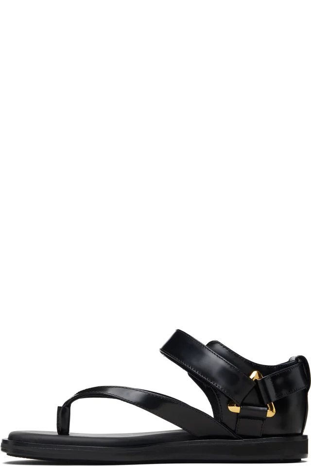 sacai Black Belted Flip Flop Sandals, photo 3 of 5 from SSENSE