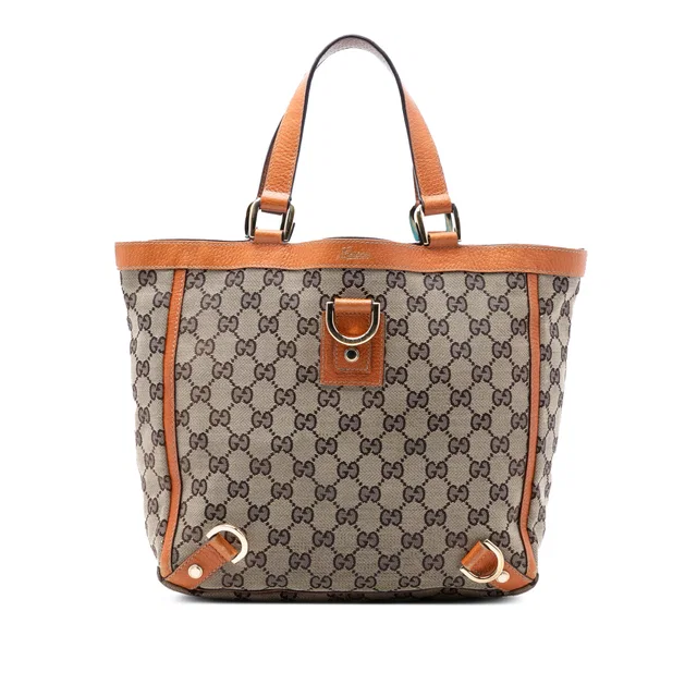 Orange Gucci GG Canvas Abbey D Ring Tote in Orange Canvas from Designer Revival