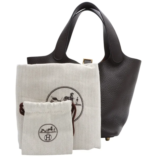 Hermès 2019 Picotin Lock PM Mocha in Clemence leather from VINTAGE QOO TOKYO, photo 9 of 9