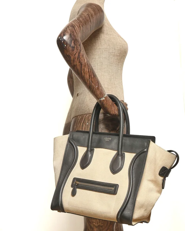 Celine Mini Luggage Canvas & Leather Bag in Canvas from A Retro Tale, photo 9 of 9