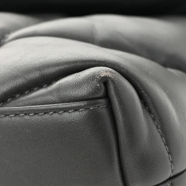 Saint Laurent Quilted Toy Loulou Puffer Monogram Chain Satchel Fog in Lambskin from FASHIONPHILE, photo 12 of 13