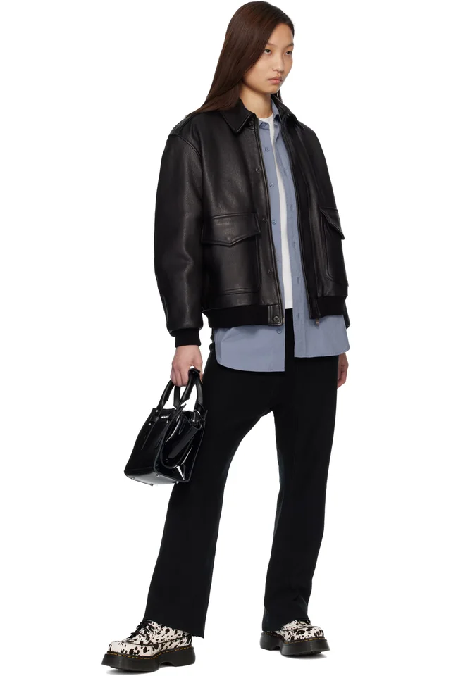 Dr. Martens Black & White Buzz 5-Eye Dalmatian Hair On Leather Derbys, photo 5 of 5 from SSENSE