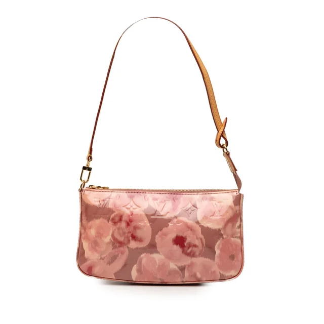 Pink Louis Vuitton Monogram Vernis Ikat Pochette Accessoires Shoulder Bag in Pink Leather from Designer Revival