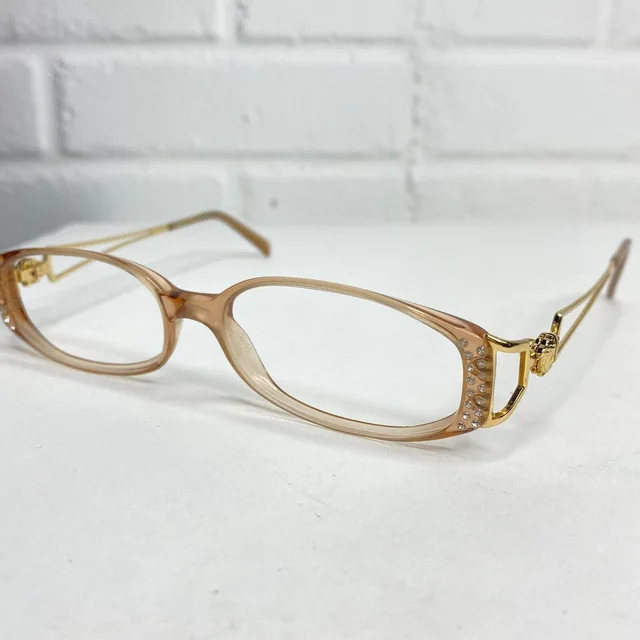 Versace Mod Eyeglasses Sunglasses Frames Gold Rectangular 51[]15 H1974 in neutral|gold|red|brown from Poshmark, photo 1 of 1