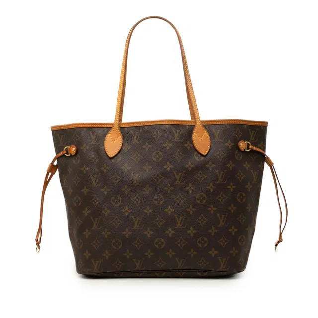 Brown Louis Vuitton Monogram Neverfull MM Tote Bag in Brown Coated canvas from Designer Revival