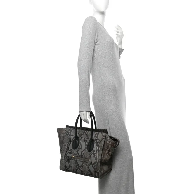 Celine Snakeskin Mini Luggage Multicolor in Multicolor Leather from FASHIONPHILE, photo 2 of 12