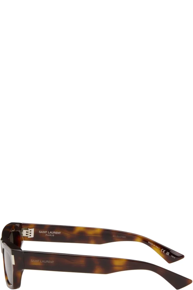 Saint Laurent Brown SL 837 Sunglasses, photo 3 of 4 from SSENSE