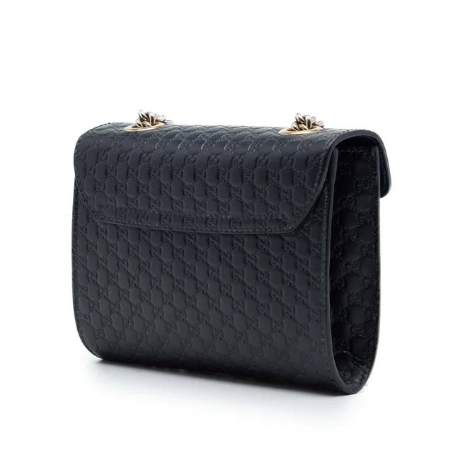 Black Gucci Mini Microguccissima Emily Crossbody in Black Leather from Designer Revival, photo 2 of 2