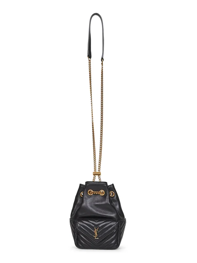Saint Laurent Bucket Bag — Black Lambskin in Black Lambskin from HEWI