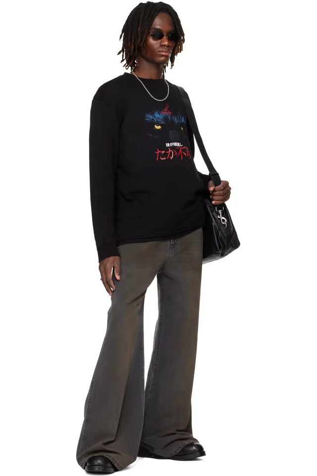 LU'U DAN SSENSE Exclusive Black Wadded L/S T-shirt, photo 4 of 4 from SSENSE