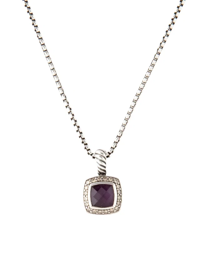 David Yurman Amethyst & Diamond Petite Albion Pendant Necklace, 17" in multicolor from The RealReal
