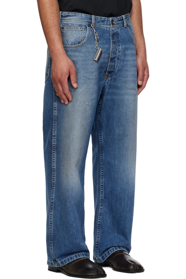 Maison Margiela Blue Faded Jeans, photo 2 of 3 from SSENSE