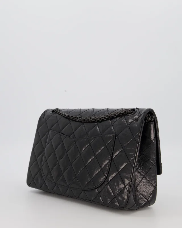 Chanel Black Reissue 226 Medium Double Flap Bag in Patent Leather with So Black Hardware in Black Patent leather from Sellier, photo 5 of 19