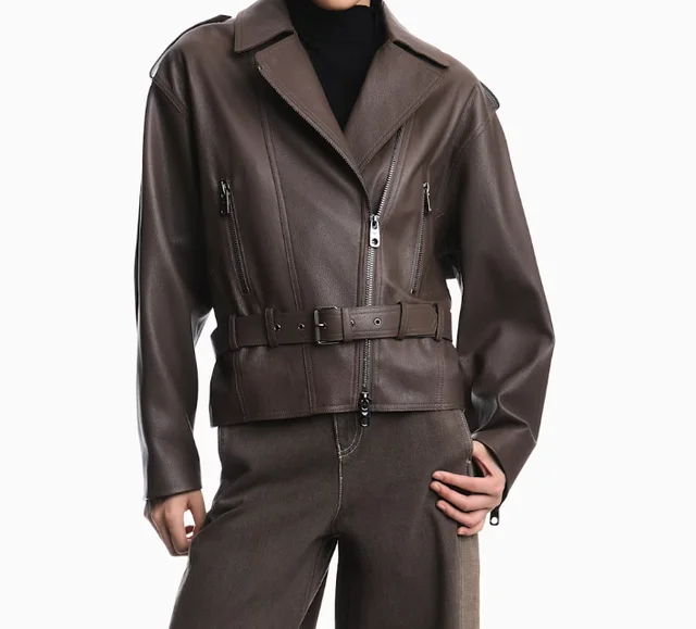 Emporio Armani belted leather jacket, photo 5 of 7 from SENSER