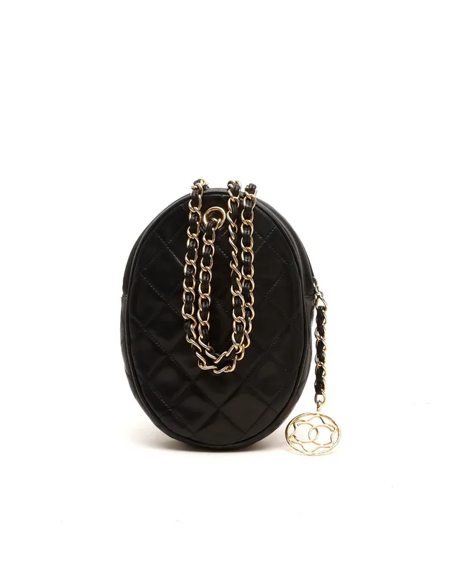 Chanel Oval Chain Clutch Bag in Lambskin from A Retro Tale