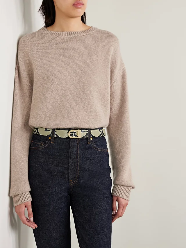 KHAITE Saddle snake-effect leather belt, photo 2 of 2 from NET-A-PORTER (Canada)