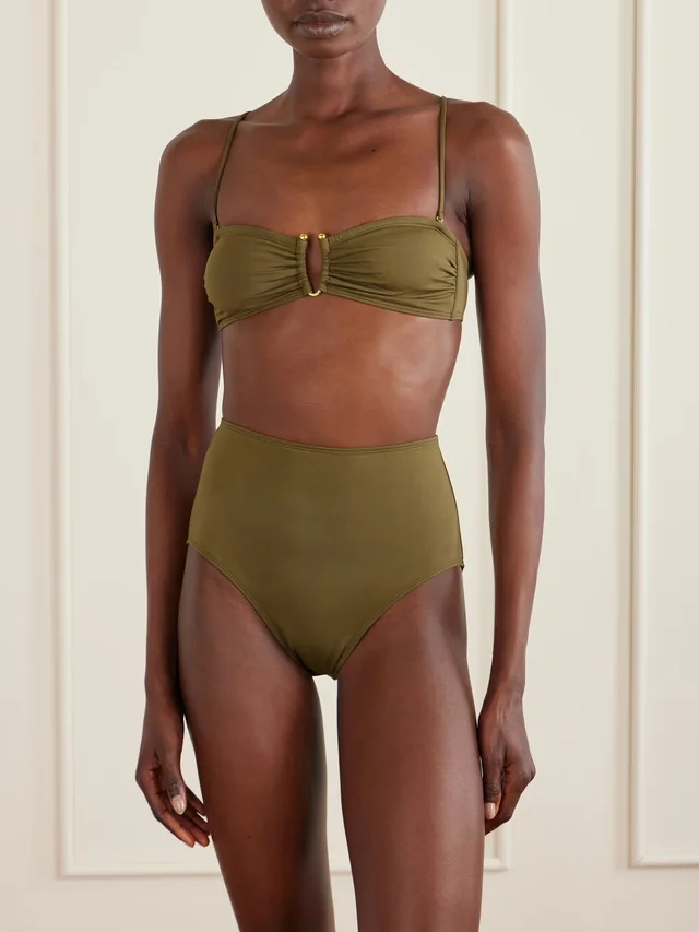 NILI LOTAN Embellished bikini top in Green, photo 2 of 2 from NET-A-PORTER (Canada)