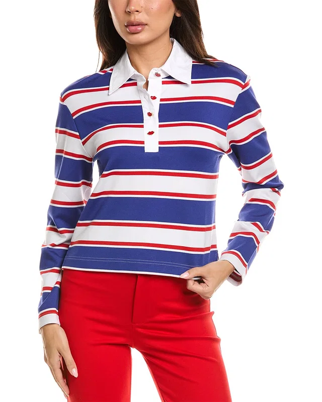 alice + olivia Lyle Rugby Polo Top, image 1 of 1 from Rue La La