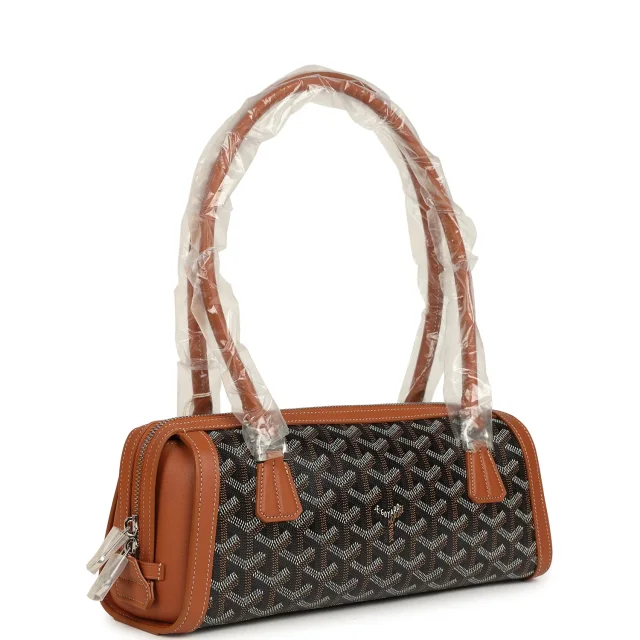 Goyard Goyardine Canvas Bonbonnière Bag Black, Brown Chevroches Calfskin Palladium Hardware in Black Calfskin from Madison Avenue Couture, photo 2 of 9