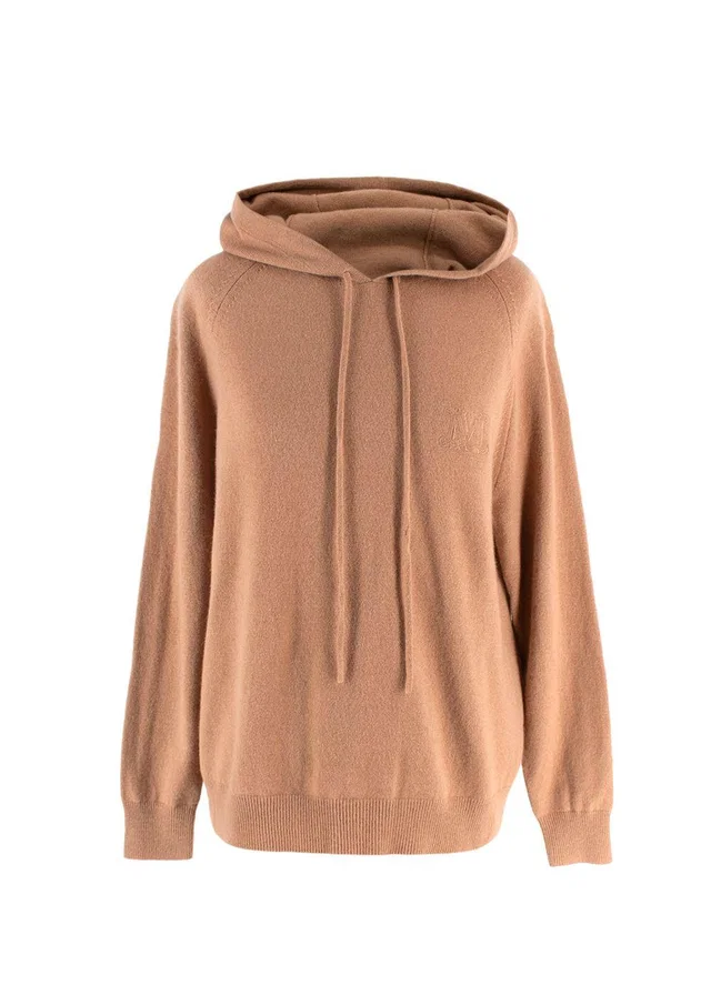 Max Mara Camel Wool Blend Hoodie in Brown Wool from HEWI