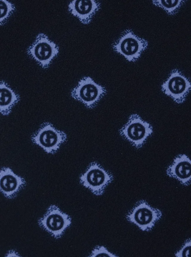 Giorgio armani Blue Silk Tie with All-Over Logo Print Man in Blue 100% Silk, photo 4 of 6 from Gaudenzi Boutique