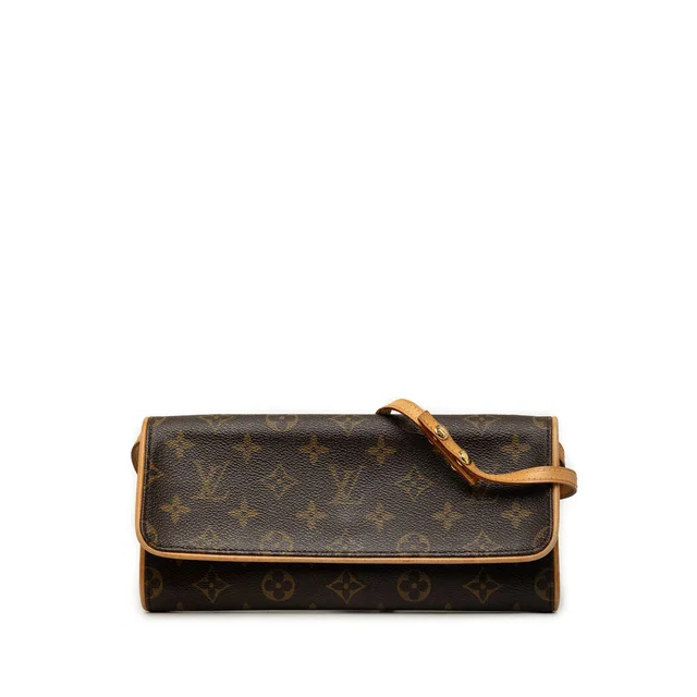 Brown Louis Vuitton Monogram Pochette Twin GM Crossbody Bag in Brown Coated canvas from Designer Revival
