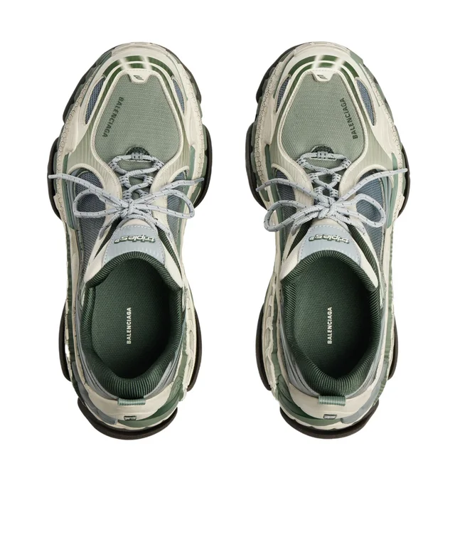 Balenciaga Men's Triple S.2 Gradient Sneaker in Green/beige/grey, photo 3 of 7 from SENSER