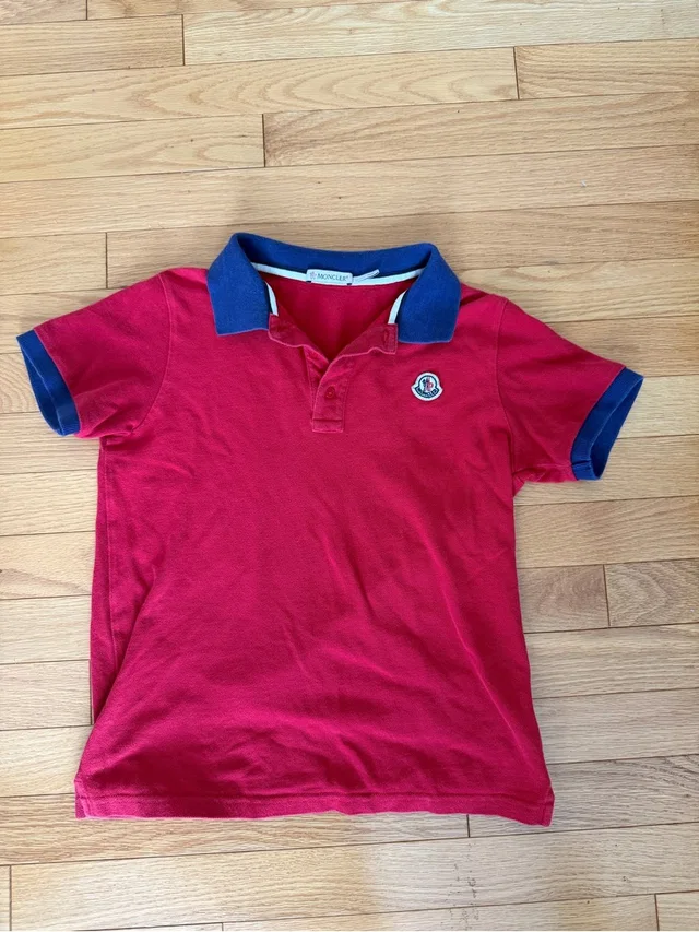 Moncler Kids Red Polo - Youth Size 12 in blue|red from Poshmark