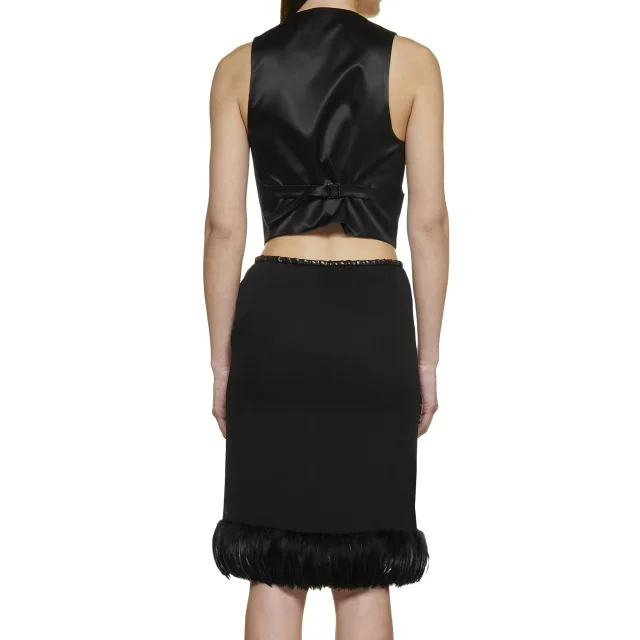 Saint Laurent Feathers Trim Silk Skirt, photo 4 of 8 from Balardi