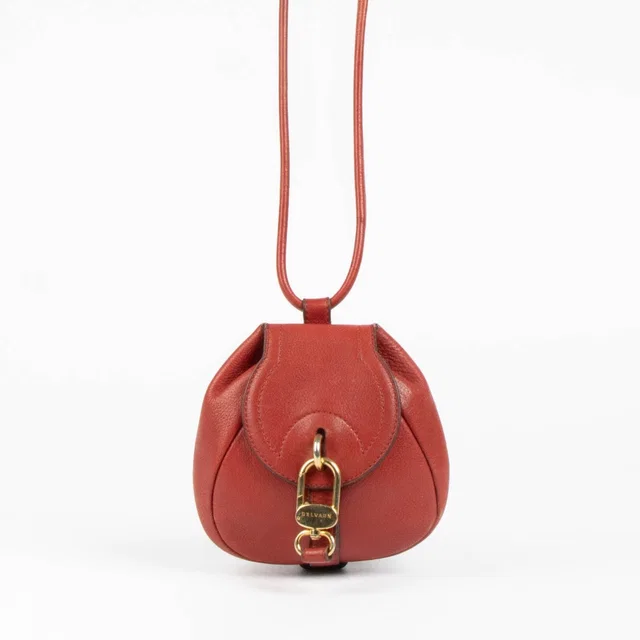 Delvaux Red Leather Cerceau Mini Bag in Red Leather from Labellov