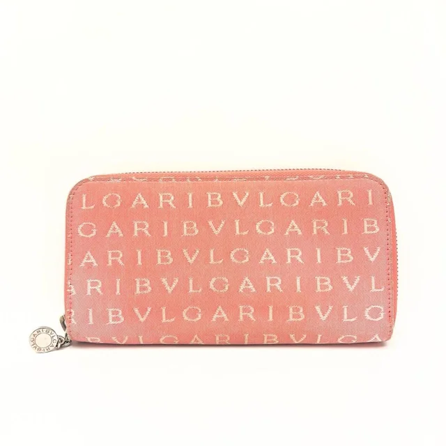 Bvlgari Women's Wallet - Pink/Silver in silver|gray|pink from Depop, photo 1 of 1