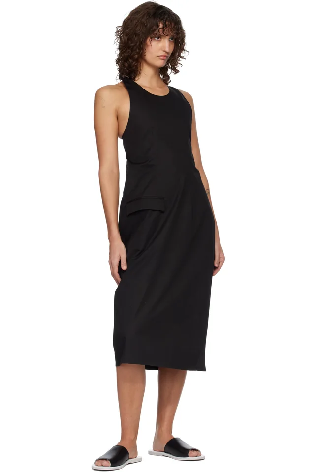 Rier Black Suit Apron Midi Dress, photo 4 of 4 from SSENSE