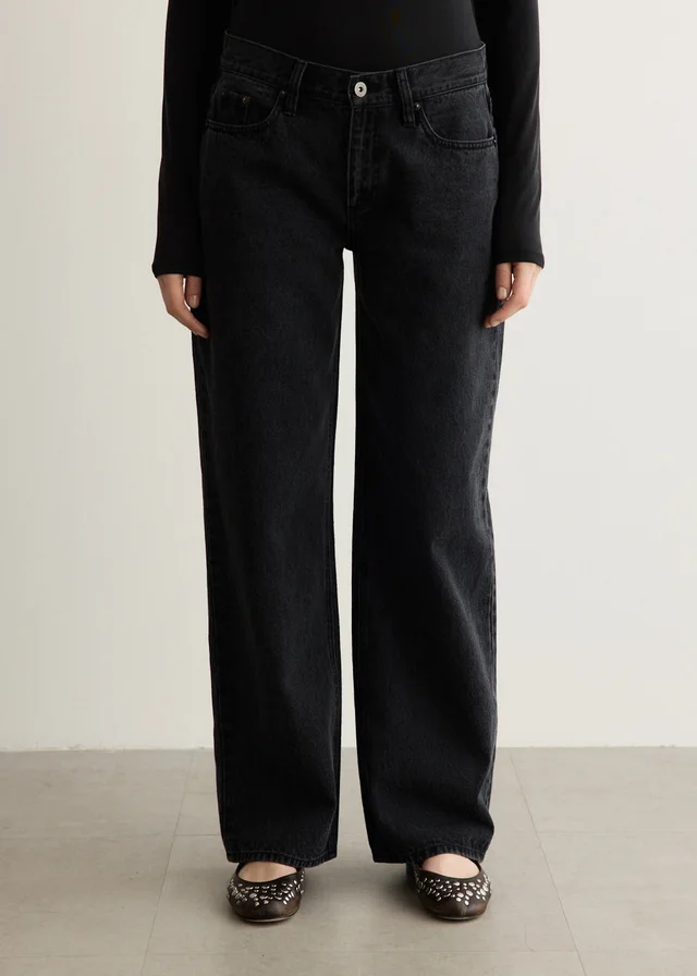 Incu Collection Low Rise Straight Jeans in Black from Incu, photo 1 of 1