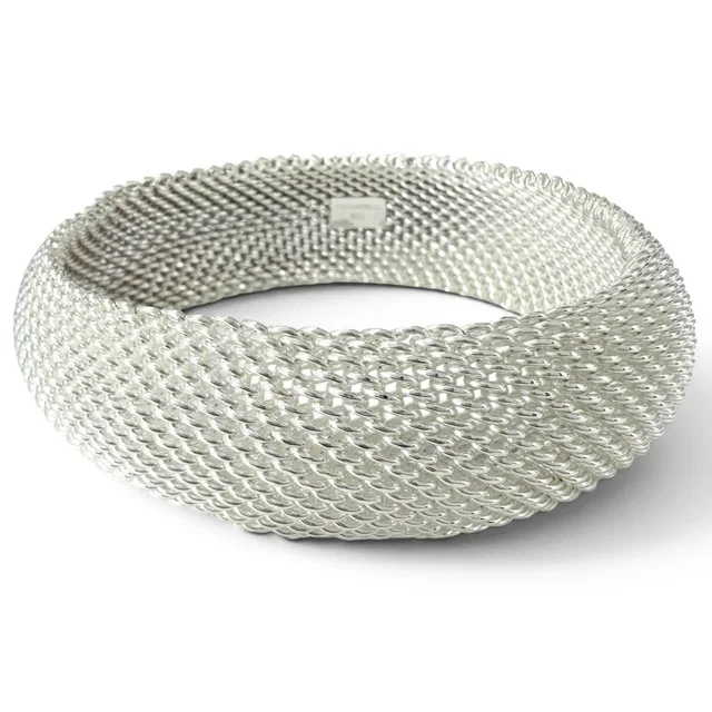 Tiffany & Co. Somerset Mesh Bangle Bracelet 925 Sterling Silver in Silver from The Reluxe