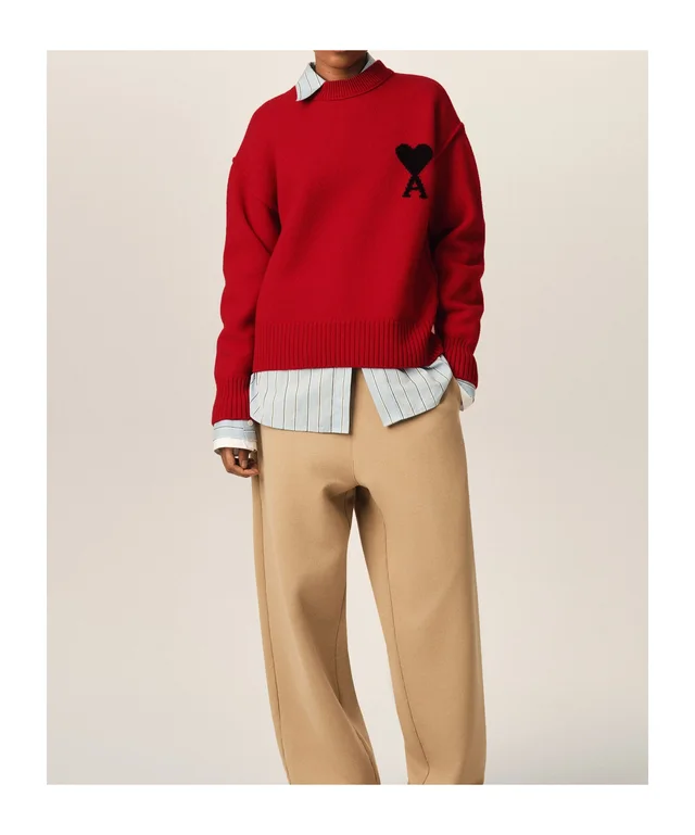 Ami Paris Ami De Coeur Logo Intarsia-Knit Jumper, photo 2 of 6 from SENSER
