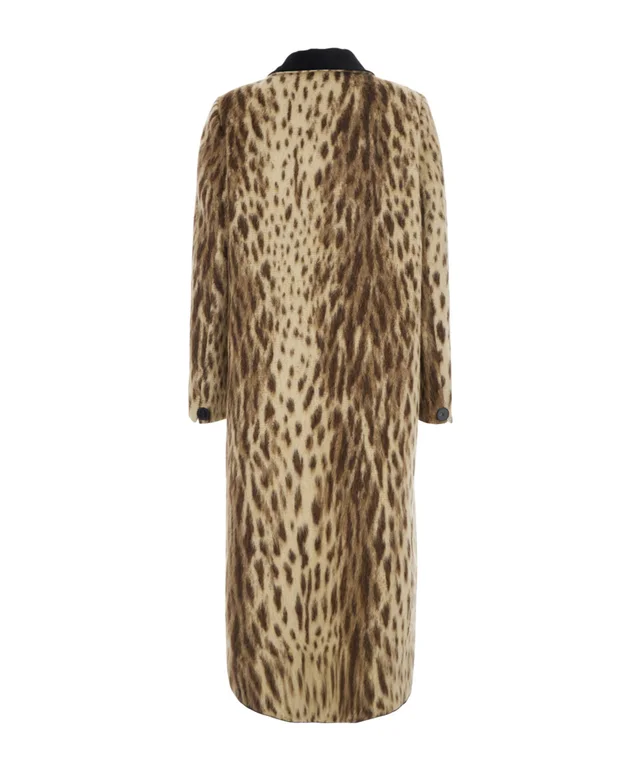 Forte Forte Royal Leopard Long Jacquard Coat, photo 2 of 3 from SENSER