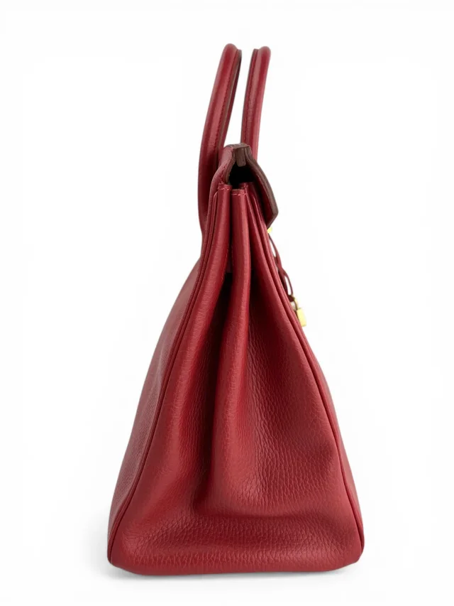 Hermès Rouge Clemence 32cm HAC Birkin Bag Clemence in Red Clemence leather from Season 2 Consign, photo 5 of 15
