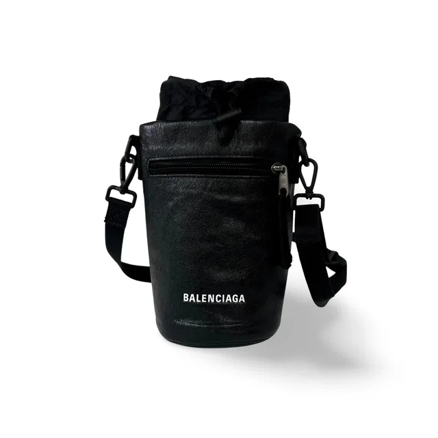 Balenciaga Weekend Bottle Holder Leather Black Bag in Black Leather from HEWI