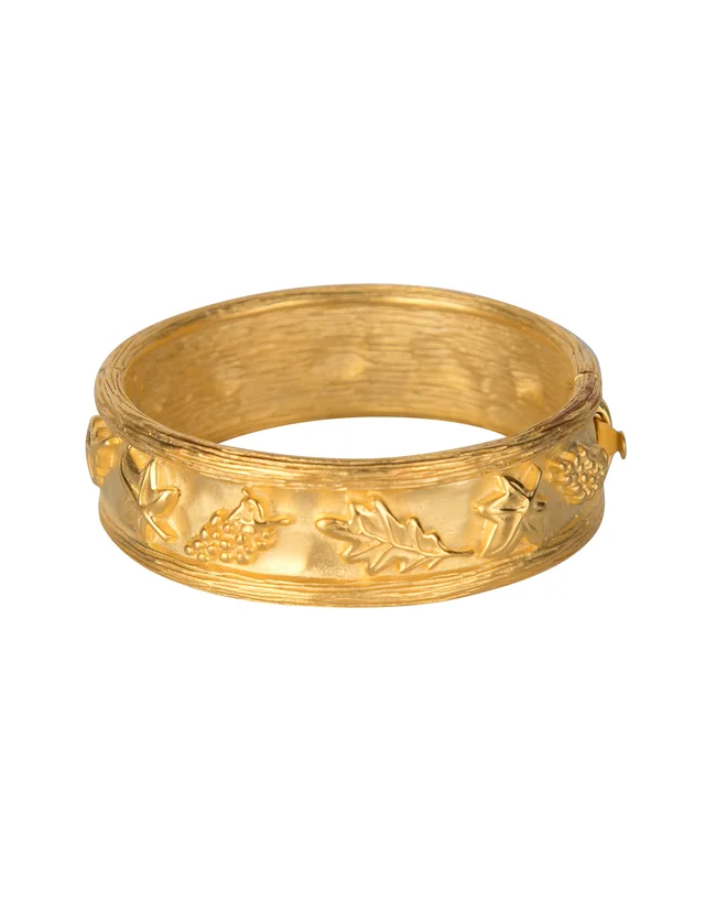 Givenchy Vintage Golden Grape and Leaves Bangle Bracelet in Satin from Amarcord Vintage Fashion