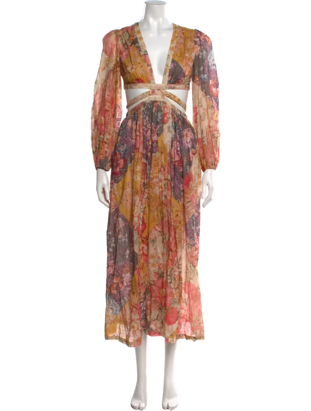 Zimmermann Floral Print Long Dress w/ Tags in pink from The RealReal