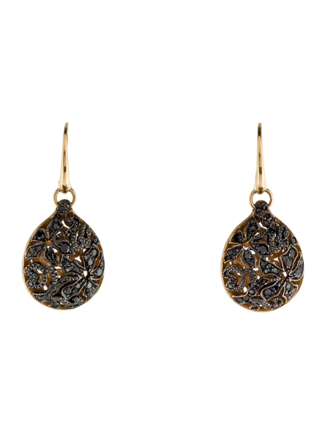 Pomellato 18K Diamond Arabesque Drop Earrings in multicolor from The RealReal