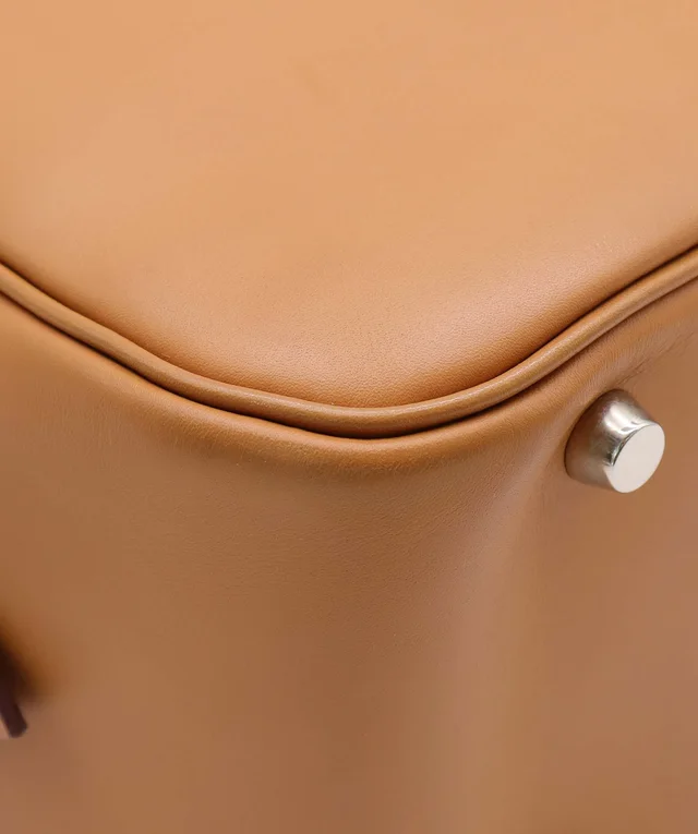 Hermès Plume 28 Naturel Veau Chamonix Hand Bag 2004 Square H Palladium Hardware in Calfskin from Luxury Promise, photo 6 of 14